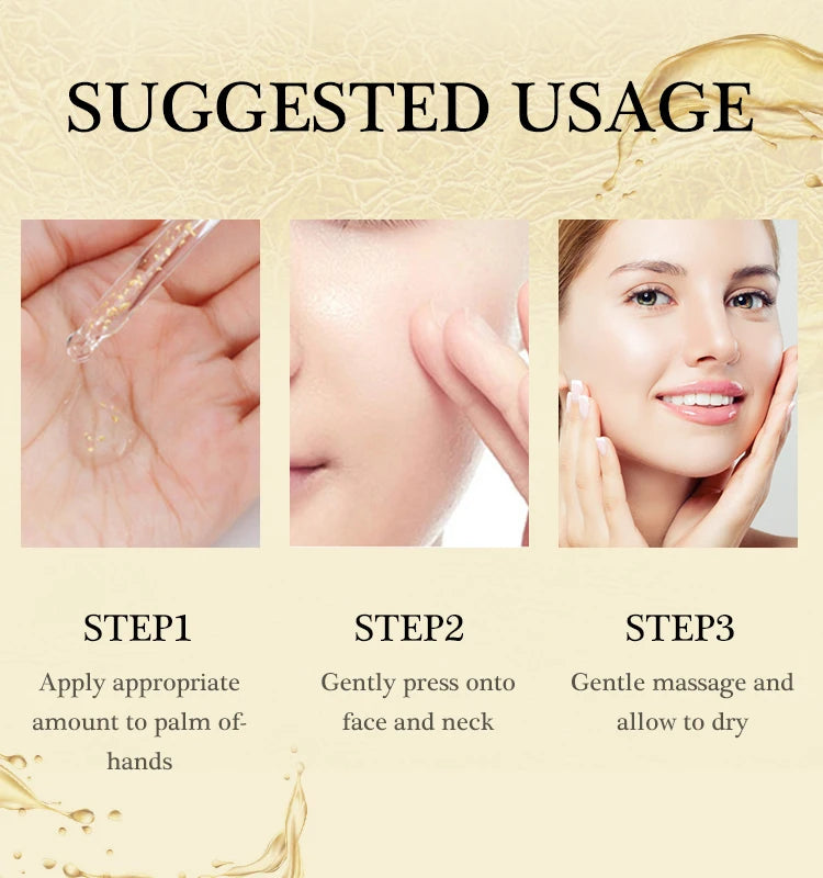 24k Gold Collagen Face Serum Hyaluronic Acid Moisturizing SkinCare  Niacinamide Essence Facial Serum Beauty Skin Care Products